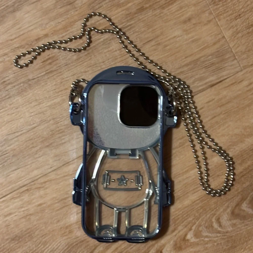 TikTok VIRAL iPhone case with chain blue metallic astronaut #spaceage *2 for 20*